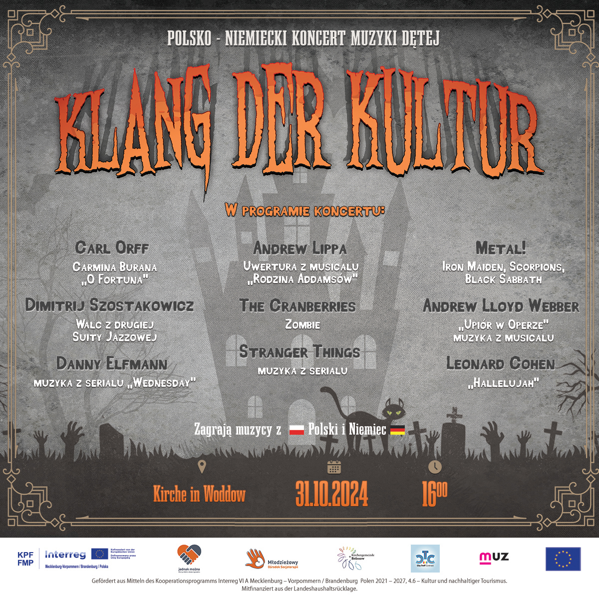 Plakat „Brzmienia Kultury” – polsko-niemiecki koncert muzyki dętej „Klang der Kultur” – Deutsch-Polnisches Blasmusikkonzert